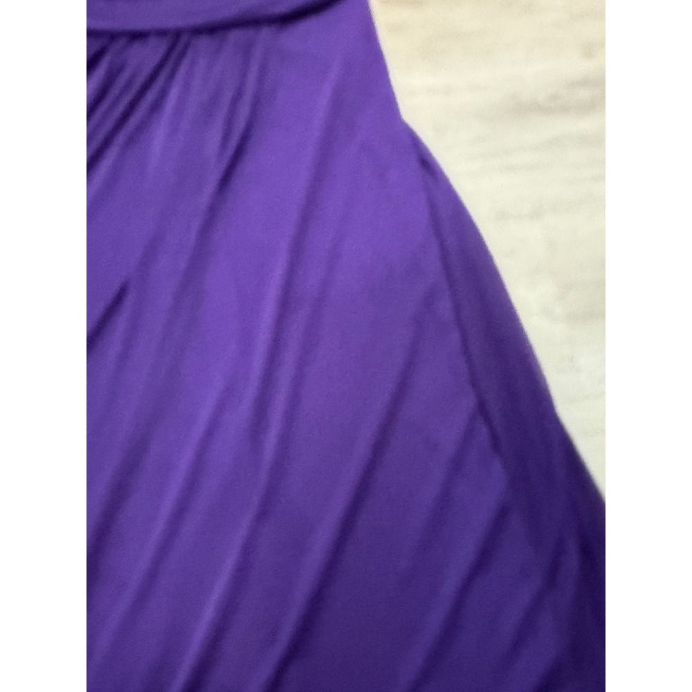 Cindy Purple One Shoulder Chiffon Maxi Gown Rosette Formal Dress XL Wedding Prom - Picture 12 of 13